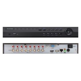   EVD-08/100HDS  8 csatornás H.264 asztali DVR, 4 hang BE, 12,5 fps/1080p max felbontás, 1x4 TB SATA HDD