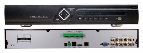 EuroVideo EVD-C08/100A1FH HD-CVI DVR, 8 CVI, vagy 4 CVI 4 IP bemenet, 1080p/12,5 fps, 720p/25 fps, 2x4 TB SATA HDD