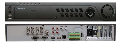  EuroVideo EVD-T08/100AO4FH HD-TVI Hybrid DVR, 8 cs., 100 fps/1080p, 4 audio BE, 1 audio KI, VGA, HDMI,4x4 TB SATA HDD