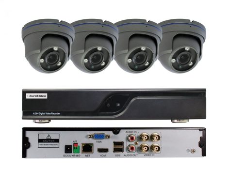 Eurovideo EVS-C04/DV1080PA28M CVI szett, 1 db EVD-C04/50A1FH, 4 db EVC-TC-DV1080PA28M