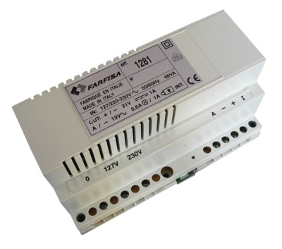  ACI FARFISA FA/1281 Tápegység, 127-230Vac, 48VA, 13Vac - 21Vdc