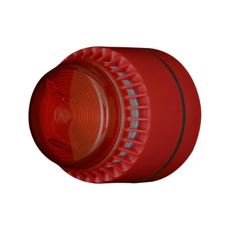 Fulleon FL/SV/RL/R/S Flashni hang- és fényjelző, piros fény, piros burkolat, alacsony aljzat, 24 VDC