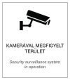 Egyéb gyártó FM-01 Magyar és angol nyelvű figyelmeztető matrica: "Kamerával megfigyelt terület", 175x200 mm