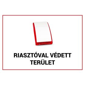   Egyéb gyártó FTB-RVT01 Műanyag figyelmeztető tábla: "Riasztóval védett terület", 210x300x1 mm