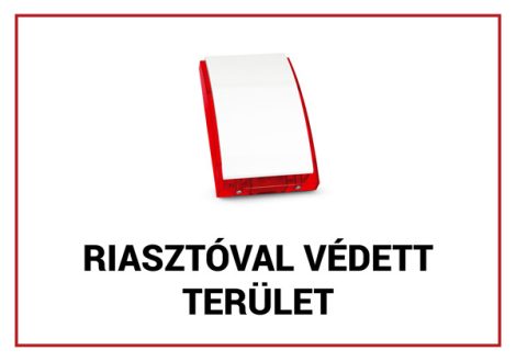Egyéb gyártó FTB-RVT01 Műanyag figyelmeztető tábla: "Riasztóval védett terület", 210x300x1 mm