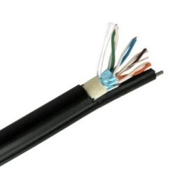   FTP 100 légkábel CAT5e kültéri árnyékolt UV védett, 4 x 2 ér, feszítőszállal, 100 m 