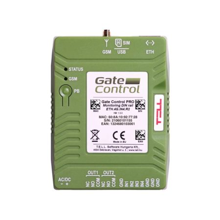 TELL Gate-Control-PRO-1000-4G-DIN-M Gate Control PRO 1000 Monitoring 4G távfelügyelhető kapuvezérlő, 4 zónabemenet, 2 kimenet, DIN