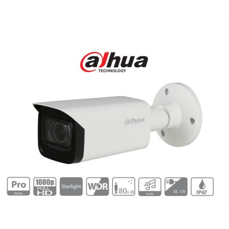 Dahua 4in1 Analóg csőkamera - HAC-HFW2241T-Z-A (2MP, 2,7-13,5mm, kültéri, IR80m, IP67, ICR, WDR, audio, StarLight)