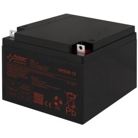   Pulsar HPB28-12 Akkumulátor 12V 28Ah, HPB széria, csatlakozó: 14mm (M6)