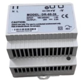   HONNOR SECURITY HS-DR-60-24 DIN sínre szerelhető tápegység 230Vac/24Vdc-2,5A busz leválasztó nélkül