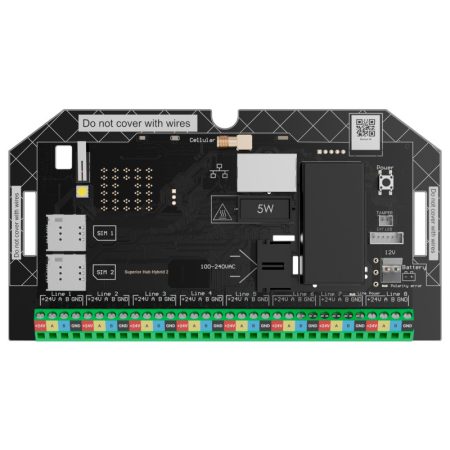 Ajax HUB-2-HYBRID-NC Hub 2 Hybrid vezeték nélküli riasztóközpont, 4G/3G/2G, Ethernet, WiFi, burkolat nélkül