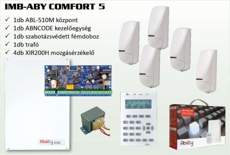 Inim IMB-ABY COMFORT 5  Inim riasztó szett ABL-510M-KIT + fémdoboz + trafó+ 5 db IMB-XIR200H