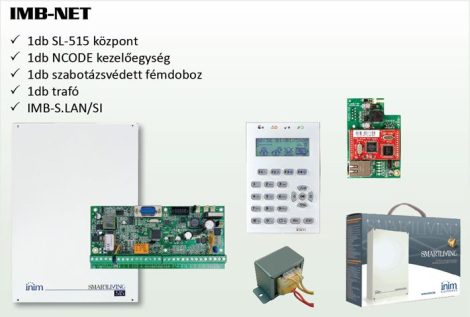 Inim IMB-NET  Inim riasztóközpont szett, IMB-SL-515 központ + IMB-NCODE/GB + IMB-S.LAN/Si