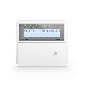   Satel INT-KLCDR-W LCD kezelő INTEGRA központokhoz, kártyaolvasóval és lenyíló billentyűzetvédővel, fehér háttérfény