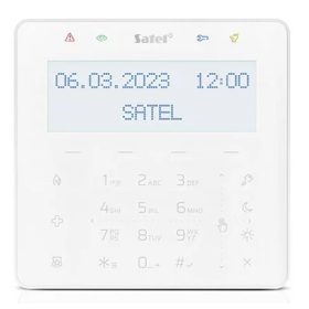   Satel INT-KSG2R-W Érintőgombos kezelő, fehér háttérfény és kijelző, kártyaolvasó, fehér