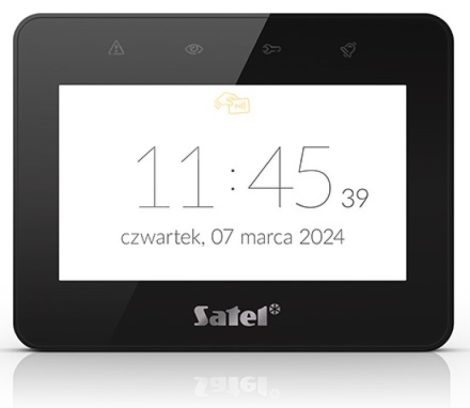 Satel INT-TSG2R-B 4.3" érintőképernyős kezelő, fekete, Mifare hitelesítés