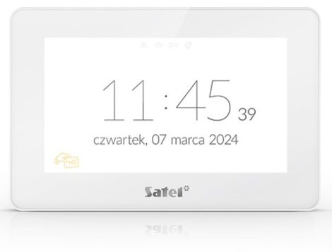 Satel INT-TSH2R-W 7" érintőképernyős kezelő, fehér, Mifare hitelesítés