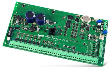 Satel INTEGRA 128 Plus 16-128 zónás riasztóközpont-alaplap, 32 partíció, 16-128 kimenet, telefonkommunikátor, 2+1.5A táp
