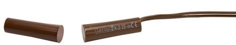 Satel K-2 2E BR Befúrható mágneses nyitásérzékelő, 2 lezáró ellenállás: 1.1 kOhm, O 7.2x32.6 mm, barna