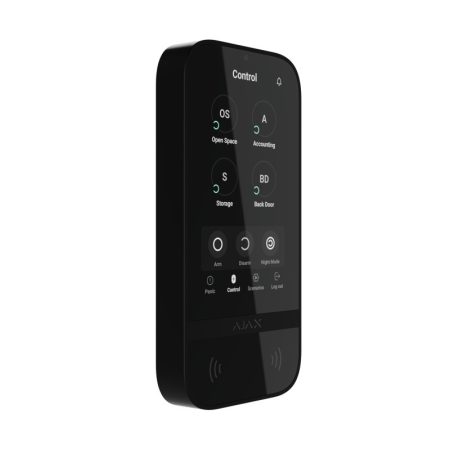 Ajax KEYPAD-TOUCHSCREEN-BLACK Keypad TouchScreen 5" érintőképernyős kezelő, kártyaolvasóval, fekete