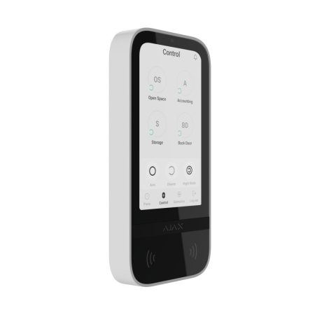 Ajax KEYPAD-TOUCHSCREEN-WHITE Keypad TouchScreen 5" érintőképernyős kezelő, kártyaolvasóval, fehér
