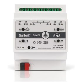   Satel KNX-DIM 21 Univerzális kétcsatornás dimmer KNX automatizálási rendszerhez, max. 300 W/csatorna