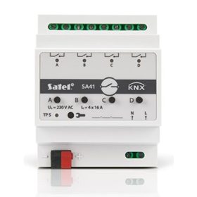   Satel KNX-SA 41 Univerzális kapcsoló KNX automatizálási rendszerhez, 4 relé kimenet