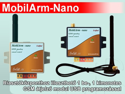 MobilArm-Nano-A GSM átjelző modul riasztóközpontokhoz