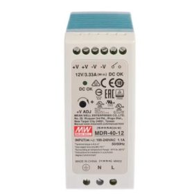   Mean Well MDR-40-12 Ipari tápegység, 12V, 3.33A, 40W, DIN sínre szerelhető