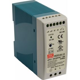   Mean Well MDR-60-12 Ipari tápegység, 12V, 5A, 60W, DIN sínre szerelhető