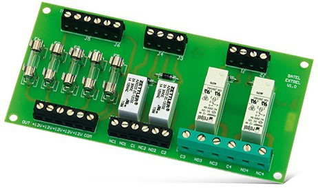 Satel MP-1 Relé modul (4 relé), 5 biztosíték