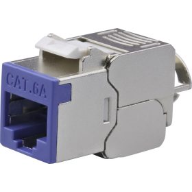   Nestron NPN-KEY-1C6SF-180WT-BL Keystone STP csatlakozó, Cat6A, 180°, szerszám nélkül szerelhető, kék
