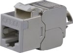   Nestron NPN-KEY-1C6SF-180WT-GY Keystone STP csatlakozó, Cat6A, 180°, szerszám nélkül szerelhető, szürke