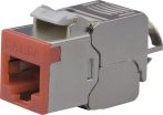  Nestron NPN-KEY-1C6SF-180WT-RD Keystone STP csatlakozó, Cat6A, 180°, szerszám nélkül szerelhető, piros
