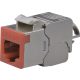 Nestron NPN-KEY-1C6SF-180WT-RD Keystone STP csatlakozó, Cat6A, 180°, szerszám nélkül szerelhető, piros