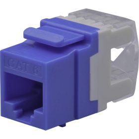   Nestron NPN-KEY-1C6U-180C-BL Keystone UTP csatlakozó, Cat6, 180°, dual IDC (Krone/110), kék