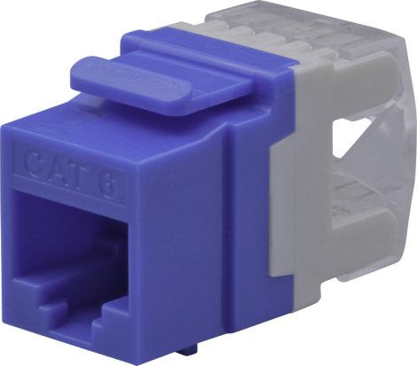 Nestron NPN-KEY-1C6U-180C-BL Keystone UTP csatlakozó, Cat6, 180°, dual IDC (Krone/110), kék
