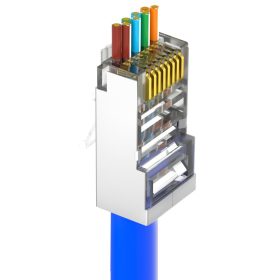   Nestron NPN-RJ45-1C6PTSF-PC10 Árnyékolt RJ45 csatlakozó, Cat6, átfűzhető, fali és patch kábelekhez, 10 db/csomag