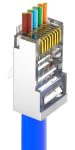  Nestron NPN-RJ45-1C6PTSF-PC100 Árnyékolt RJ45 csatlakozó, Cat6, átfűzhető, fali és patch kábelekhez, 100 db/csomag