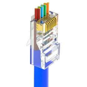   Nestron NPN-RJ45-1C6PTU-PC100 UTP RJ45 csatlakozó, Cat6, átfűzhető, fali és patch kábelekhez, 100 db/csomag