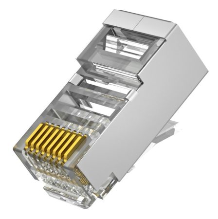 Nestron NPN-RJ45-1C6SF-PC10 Árnyékolt RJ45 csatlakozó, Cat6, fali és patch kábelekhez, 10 db/csomag