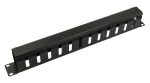   Nestron NRCM-LI-1M 19" kábel rendező panel, 1U, vízszintes, fedéllel, fém