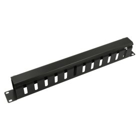   Nestron NRCM-LI-1M 19" kábel rendező panel, 1U, vízszintes, fedéllel, fém