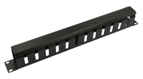 Nestron NRCM-LI-1M 19" kábel rendező panel, 1U, vízszintes, fedéllel, fém