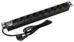   Nestron NRPD-SH-109 19" elosztósáv (PDU) kapcsolóval, 9 Shuko csatlakozó