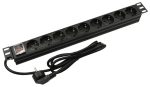   Nestron NRPD-SH-109 19" elosztósáv (PDU) kapcsolóval, 9 Shuko csatlakozó