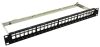 Nestron NRPP-KEY-124SF-H 19" keystone patch panel, 24 port, Cat5e/Cat6/Cat6A kompatibilis, árnyékolt, tehermentesítővel Nestron NRPP-KEY-124SF-H 19" keystone patch panel, 24 port, Cat5e/Cat6/Cat6A kompatibilis, árnyékolt, tehermentesítővel