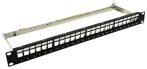   Nestron NRPP-KEY-124SF-H 19" keystone patch panel, 24 port, Cat5e/Cat6/Cat6A kompatibilis, árnyékolt, tehermentesítővel