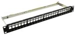   Nestron NRPP-KEY-124SF-H 19" keystone patch panel, 24 port, Cat5e/Cat6/Cat6A kompatibilis, árnyékolt, tehermentesítővel