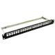Nestron NRPP-KEY-124SF-H 19" keystone patch panel, 24 port, Cat5e/Cat6/Cat6A kompatibilis, árnyékolt, tehermentesítővel